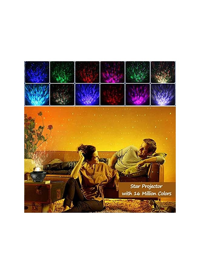 erorex جهاز عرض النجوم YUNSOVA Star Projector مع مكبر صوت، جهاز عرض ضوء السقف على شكل أمواج المحيط، جهاز عرض نجوم LED للأطفال والبالغين في غرف النوم/الديكور/أعياد الميلاد/الحفلات  - Image 2