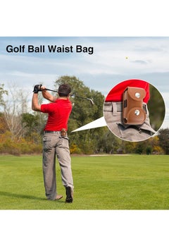 SYOSI Vintage Leather Golf Ball Pouch, Tee Holder Tool Carrier with Carabiner PU Waist Outdoor, for Bag Belt Portable waterproof Lightweight Perfect for Practice(Black)  - Image 3