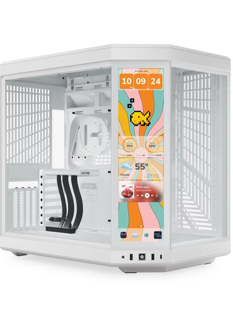 HYTE HYTE Y70 Touch Infinite Dual Chamber Mid-Tower ATX Gaming Case - White  - Image 1