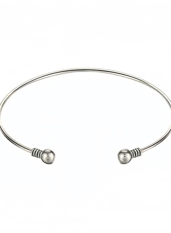 Take Two Silver Circle Open Bracelet
