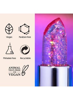 Winky Lux Glitter Confetti Balm, Ph Color Changing Lipstick, Vegan & Cruelty Free Lip Balm, Hydrate & Plump, Sheer Pink Lipstick With Lavender Confetti  - Image 2