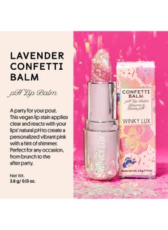 Winky Lux Glitter Confetti Balm, Ph Color Changing Lipstick, Vegan & Cruelty Free Lip Balm, Hydrate & Plump, Sheer Pink Lipstick With Lavender Confetti  - Image 1