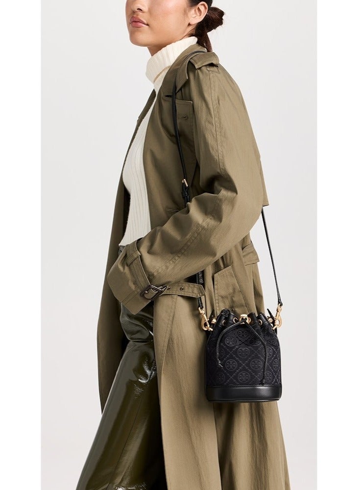 Burch Tory  Mini T Monogram Jacquard Bucket Bag - Image 5