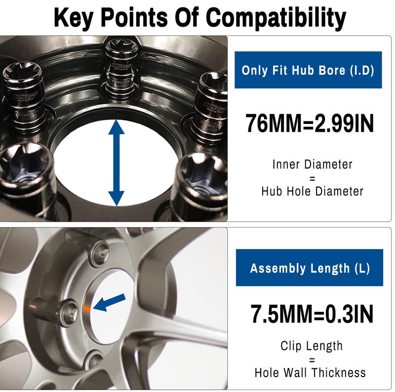 GTOWNWORKS 4pcs 83mm (3.27in) Wheel Center Caps for Chevy Avalanche Silverado Tahoe Escalade Black Wheel Center Hub Caps, 88963143#9595891#9595759#9596403#19333200 - Image 5
