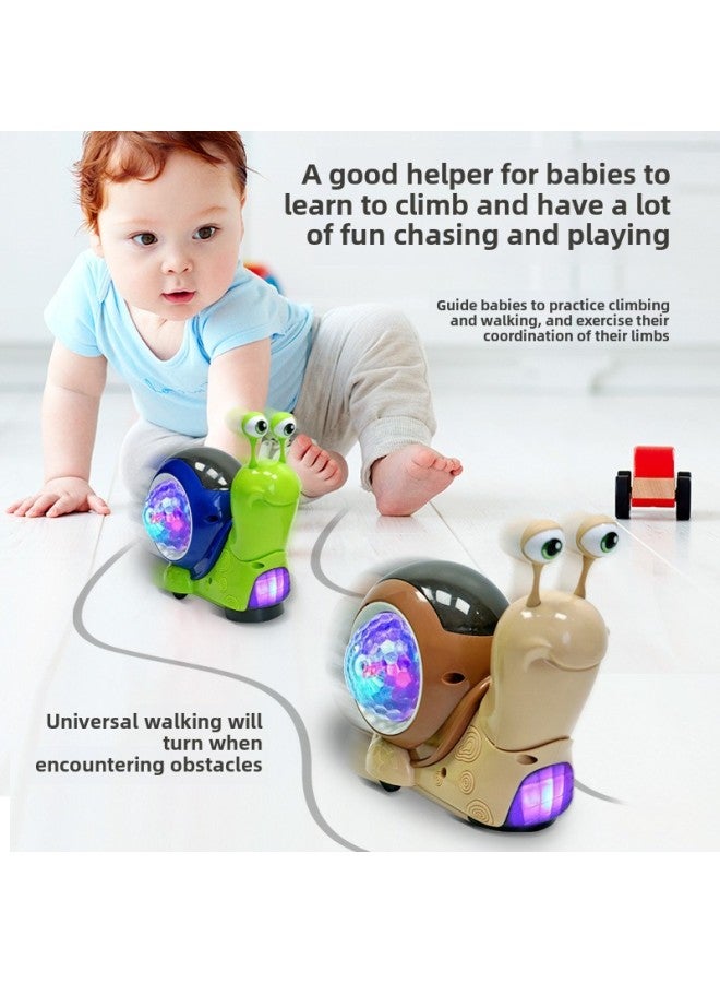 Loquat Electric Toys Cartoon Universal Projection Swing Nod Small Snail Car Music Light Children's Toys Wholesale-Color:Green-induction Octopus 【rechargeable Version】 English - Image 4