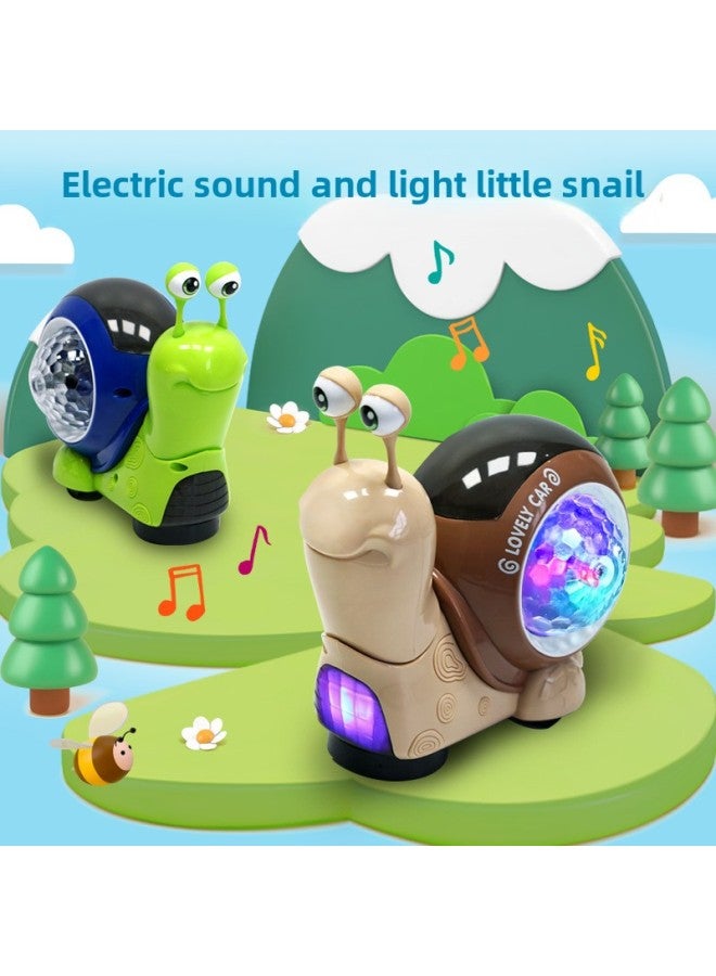 Loquat Electric Toys Cartoon Universal Projection Swing Nod Small Snail Car Music Light Children's Toys Wholesale-Color:Green-induction Octopus 【rechargeable Version】 English - Image 2