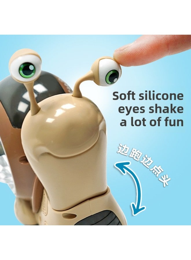 Loquat Electric Toys Cartoon Universal Projection Swing Nod Small Snail Car Music Light Children's Toys Wholesale-Color:Green-induction Octopus 【rechargeable Version】 English - Image 5