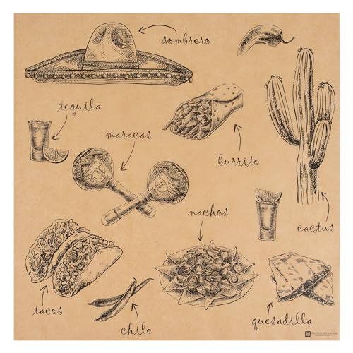 Restaurantware RW Base 12 Inch Deli Papers 200 Mexican Tradition Sandwich Wrapping Papers  No Added PFAS Greaseproof Kraft Paper Food Basket Liners Microwavable For Restaurants Or Cafes  Restaurantware - Image 5