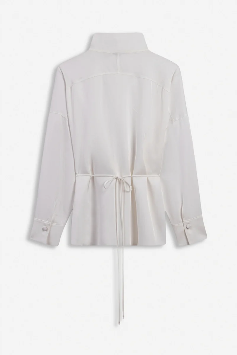 Nocturne Tie Detail Stand Collar Shirt
