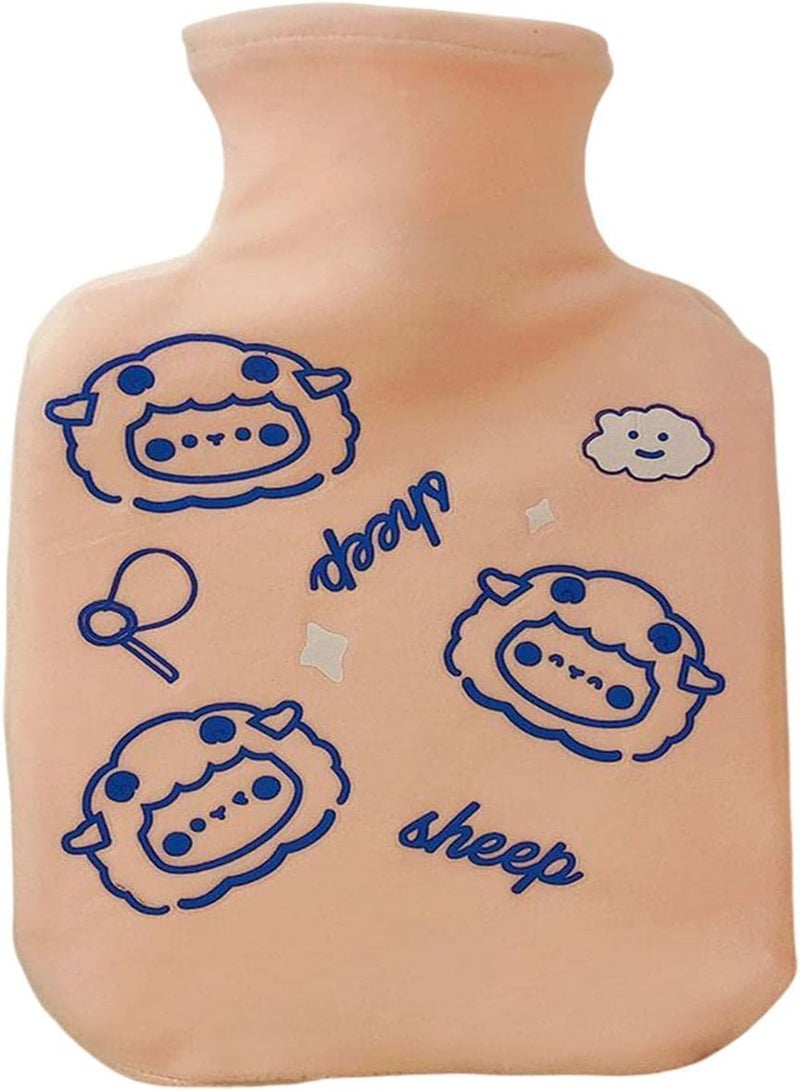 GGOOT Heating Bottle for Cramps | 350ml Cute Cartoon Hot Water Bottle with Soft Fleece Cover | Portable Winter Warmer Hot Water Bottles for Neck, Shoulder, Back, Hand, Legs, Waist - Image 1