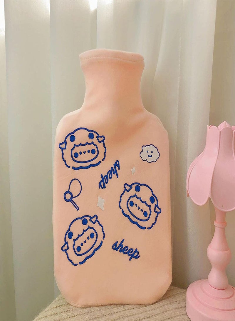 GGOOT Heating Bottle for Cramps | 350ml Cute Cartoon Hot Water Bottle with Soft Fleece Cover | Portable Winter Warmer Hot Water Bottles for Neck, Shoulder, Back, Hand, Legs, Waist - Image 3