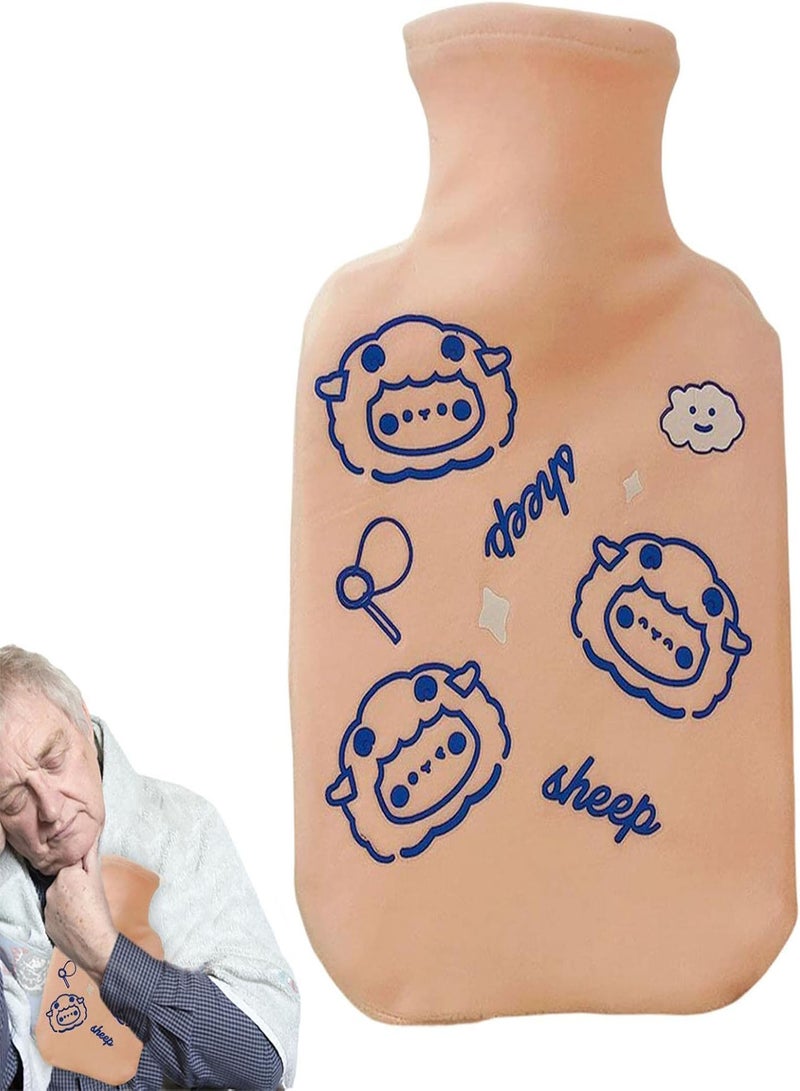 GGOOT Heating Bottle for Cramps | 350ml Cute Cartoon Hot Water Bottle with Soft Fleece Cover | Portable Winter Warmer Hot Water Bottles for Neck, Shoulder, Back, Hand, Legs, Waist - Image 5
