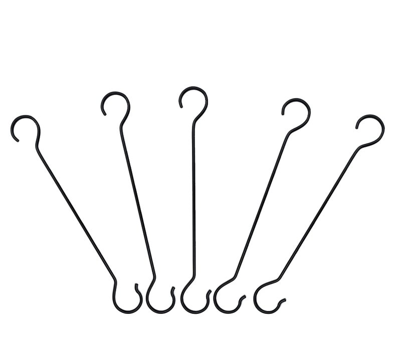 CRAFTCASTLE Large S Hooks Black | Long S Hooks for Hanging Plant | Extension Hooks for Kitchenware, Utensils, Pergola, Closet, Flower Basket S Hook (51 cm – Pack of 5) - Image 5