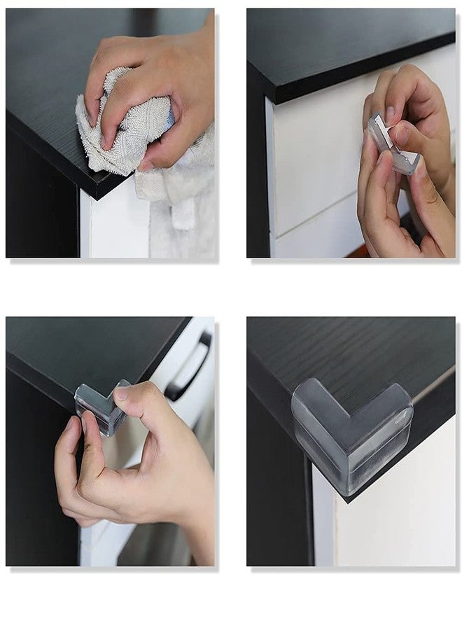 XBEY 12 Pack Soft Corner Protector Baby Proofing Edge and Corner Guards I Pre-Taped Corner Protectors I Child Safety Edge Guards I Soft Rubber Foam Furniture Corner Bumper Guards (18, Transparent) - Image 3