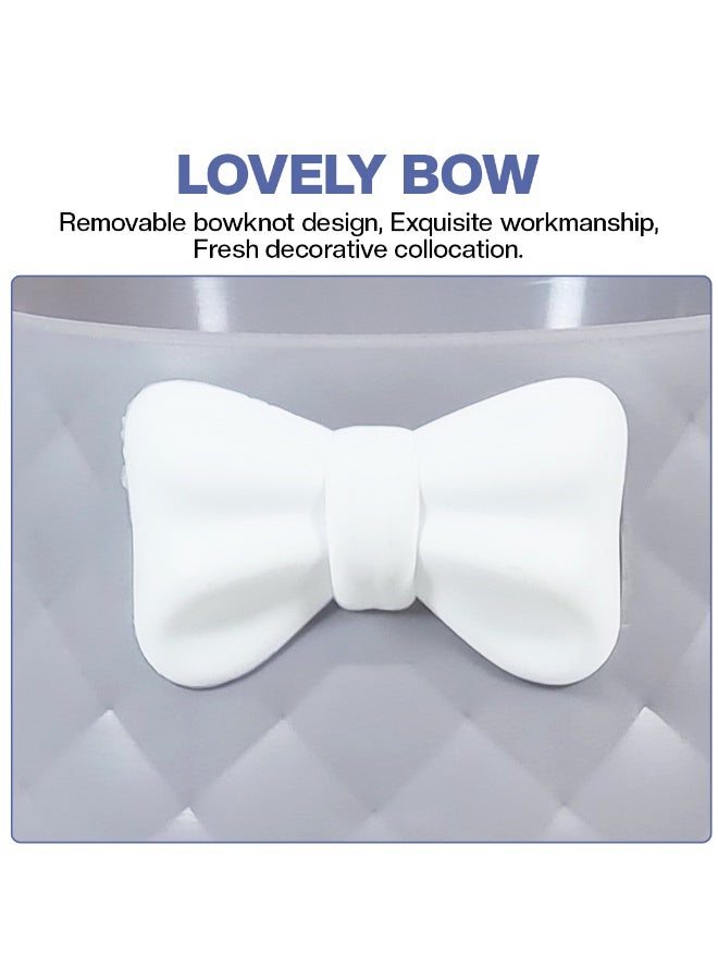 أن ان سي بيتس وعاء طعام للقطط مصنوع من مادة بلاستيكية متينة، وديكور على شكل عقدة، وقاعدة مطاطية مانعة للانزلاق، وعاء طعام مقاوم للانسكاب للقطط والكلاب الصغيرة، مثالي للاستخدام الداخلي/الخارجي (18.5 سم) - Image 3