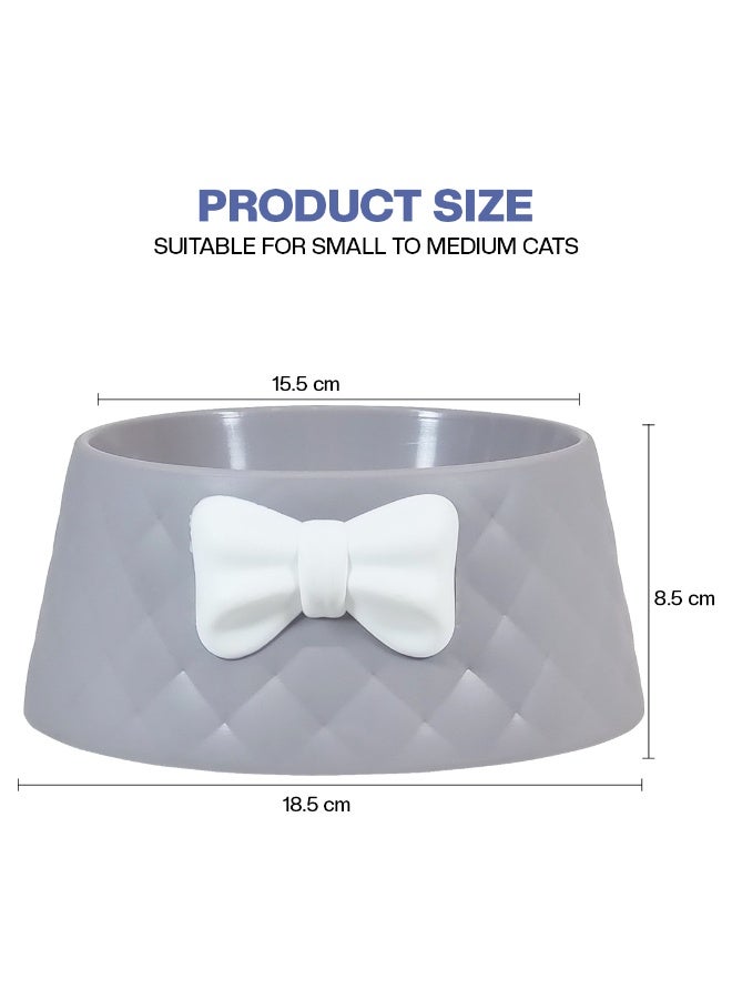 أن ان سي بيتس وعاء طعام للقطط مصنوع من مادة بلاستيكية متينة، وديكور على شكل عقدة، وقاعدة مطاطية مانعة للانزلاق، وعاء طعام مقاوم للانسكاب للقطط والكلاب الصغيرة، مثالي للاستخدام الداخلي/الخارجي (18.5 سم) - Image 2
