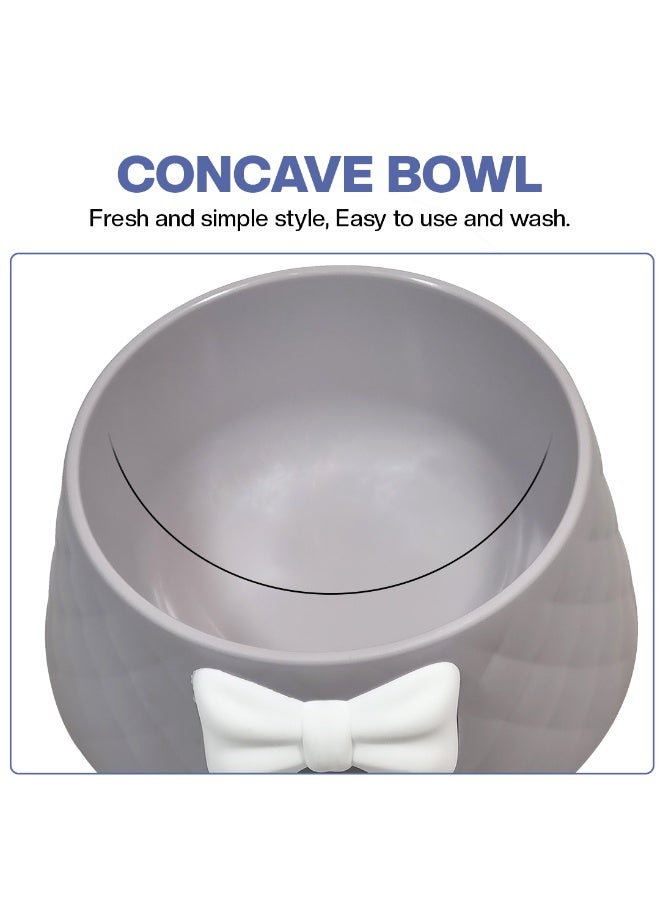 أن ان سي بيتس وعاء طعام للقطط مصنوع من مادة بلاستيكية متينة، وديكور على شكل عقدة، وقاعدة مطاطية مانعة للانزلاق، وعاء طعام مقاوم للانسكاب للقطط والكلاب الصغيرة، مثالي للاستخدام الداخلي/الخارجي (18.5 سم) - Image 4