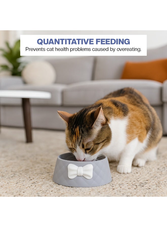أن ان سي بيتس وعاء طعام للقطط مصنوع من مادة بلاستيكية متينة، وديكور على شكل عقدة، وقاعدة مطاطية مانعة للانزلاق، وعاء طعام مقاوم للانسكاب للقطط والكلاب الصغيرة، مثالي للاستخدام الداخلي/الخارجي (18.5 سم) - Image 5