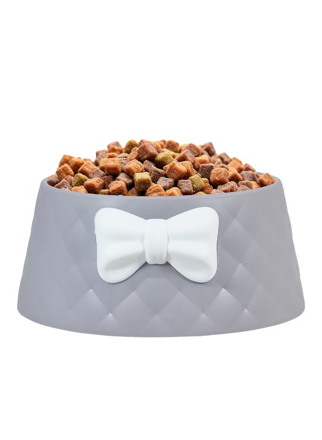 أن ان سي بيتس وعاء طعام للقطط مصنوع من مادة بلاستيكية متينة، وديكور على شكل عقدة، وقاعدة مطاطية مانعة للانزلاق، وعاء طعام مقاوم للانسكاب للقطط والكلاب الصغيرة، مثالي للاستخدام الداخلي/الخارجي (18.5 سم) - Image 1