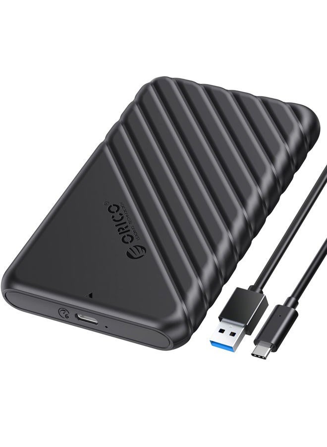 ORICO 2.5 inch USB C Hard Drive Enclosure USB 3.1 Gen 1 to SATA III External Hard Drive Case for SSD HDD 9.5 7mm Tool-Free with UASP, Black (25PW1-C3) - Image 1