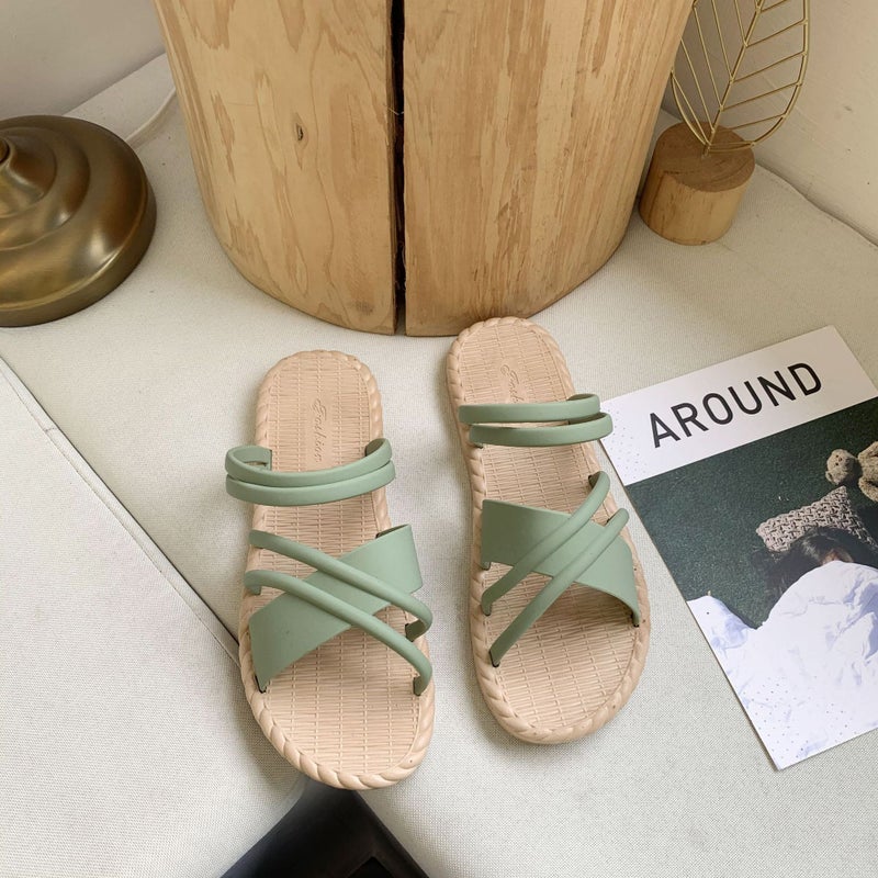 Home And Outer Wear Roman Style New Style Sandals And Slippers Korean Style Trendy Instagram Style Fashionable Two-Wearing Beach All-Match Slippers - Image 1