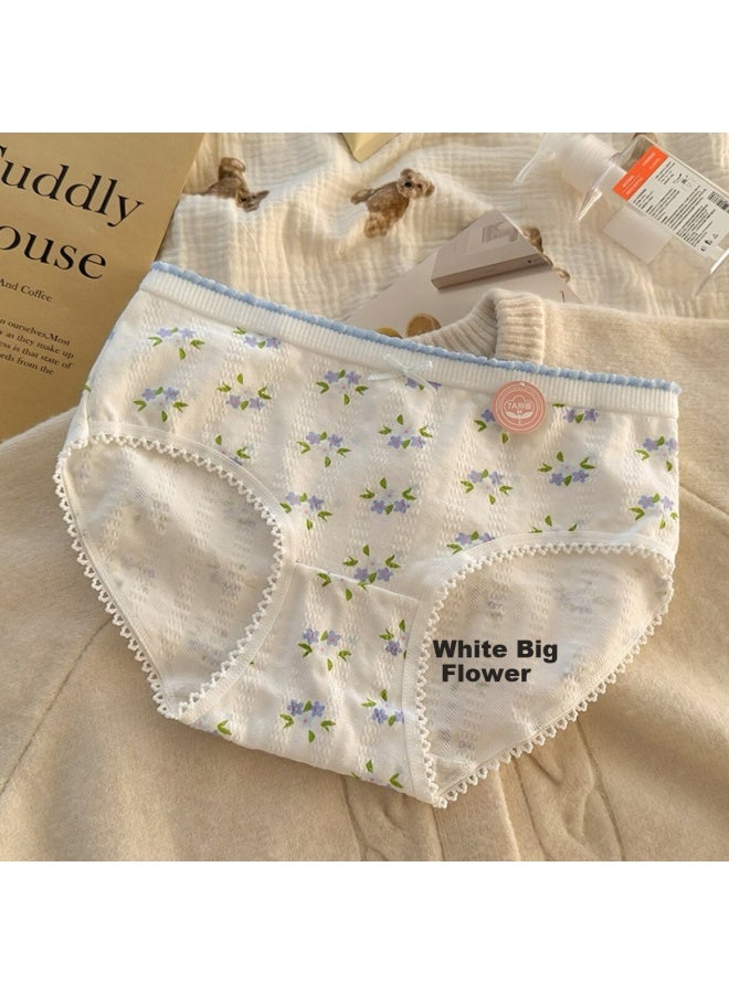 Modal Women's Underwear Comfortable Breathable Cute Student Girl Mid-waist Hip-hugger Cotton Bikini Panties 4-pack XL - Image 3