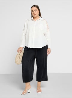 Ella Plus Lace Shoulder Button Down Shirt  - Image 4