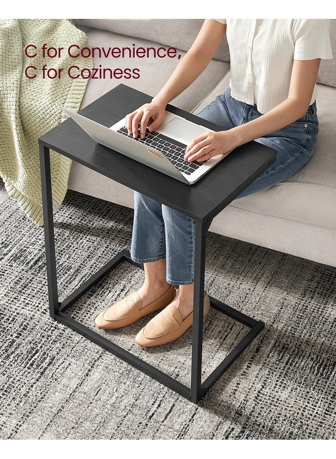 VASAGLE C Shape End Table, Small Coffee Table For Couch Or Sofa, Industrial Side Table In Living Room, Bedroom, 13.8 x 21.7 x 26 Inches, Ebony Black ULNT052B56 - Image 3