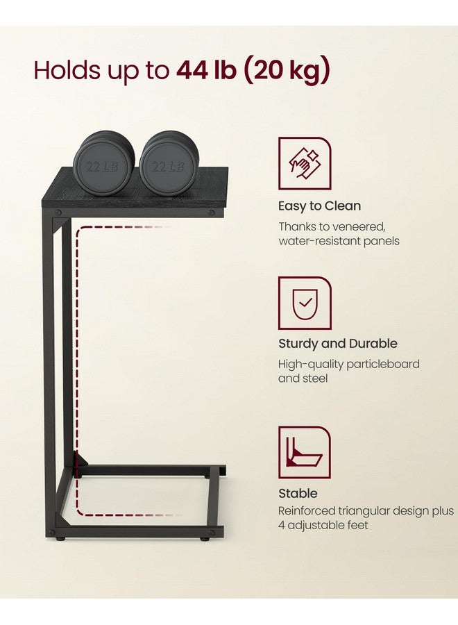 VASAGLE C Shape End Table, Small Coffee Table For Couch Or Sofa, Industrial Side Table In Living Room, Bedroom, 13.8 x 21.7 x 26 Inches, Ebony Black ULNT052B56 - Image 4