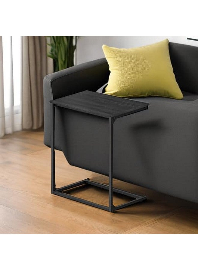 VASAGLE C Shape End Table, Small Coffee Table For Couch Or Sofa, Industrial Side Table In Living Room, Bedroom, 13.8 x 21.7 x 26 Inches, Ebony Black ULNT052B56 - Image 5