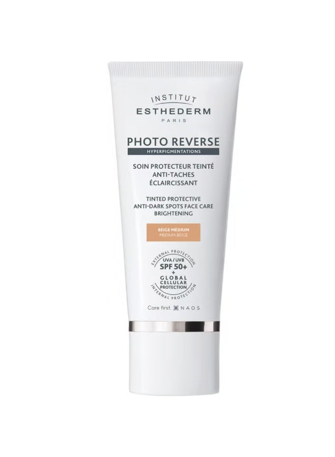 Institut Esthederm Solaire Photo Reverse Depigmenting Sunscreen Tinted Medium Beige 50ml - Image 1