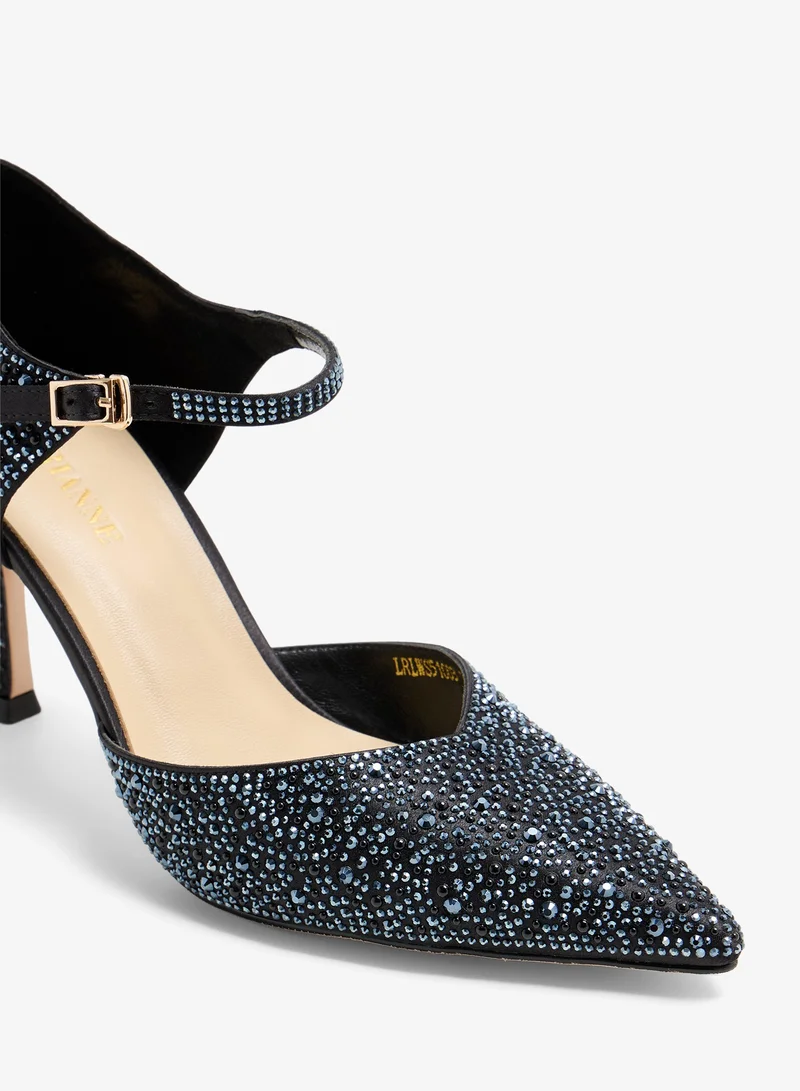 LORIANNE  Liyana - Crystal  pumps Ankle Strap for Women | Best Price UAE