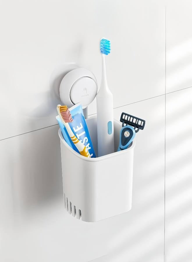 Suction Cup Toothbrush Holder，Wall Mounted Toothbrush, Toothpaste and Razors Holder for Bathroom , Tableware Holder for Kitchen - Image 1