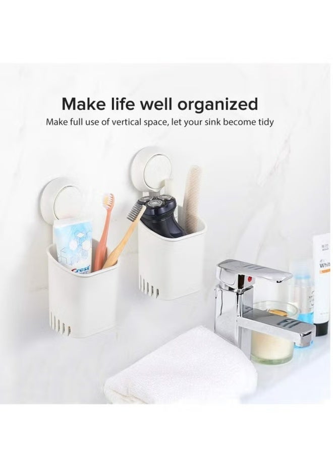 Suction Cup Toothbrush Holder，Wall Mounted Toothbrush, Toothpaste and Razors Holder for Bathroom , Tableware Holder for Kitchen - Image 5