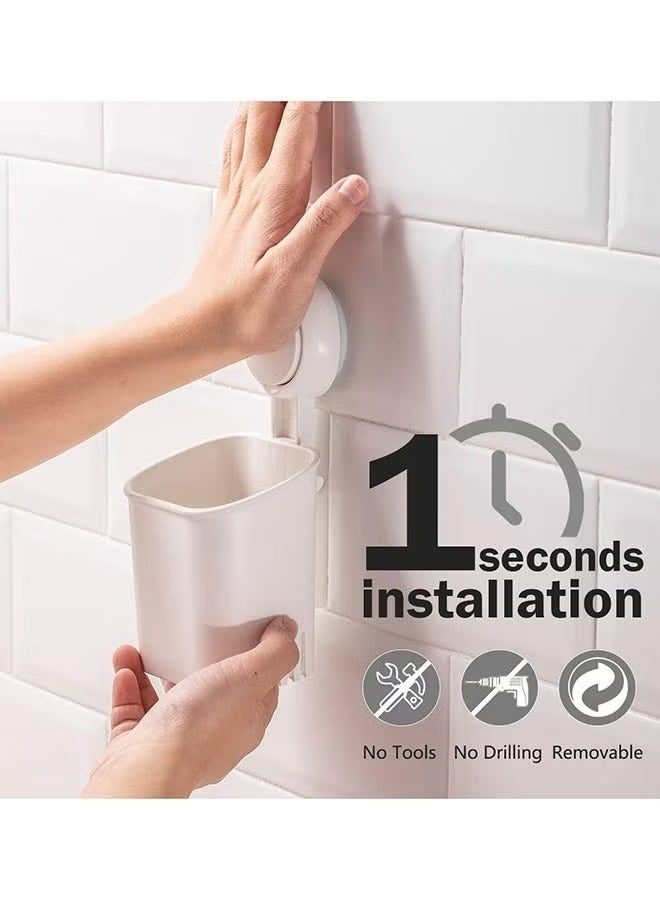 Suction Cup Toothbrush Holder，Wall Mounted Toothbrush, Toothpaste and Razors Holder for Bathroom , Tableware Holder for Kitchen - Image 3