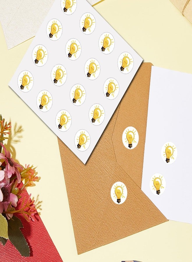 CREATCABIN 128Pcs Light Bulb Stickers Plastic Decal Self-Adhesive Waterproof Sticker Small Yellow Round Dot Bulk Cartoon Stickers for Art Craft Students Planner Classroom Water Bottle 2.5x2.5cm - Image 4