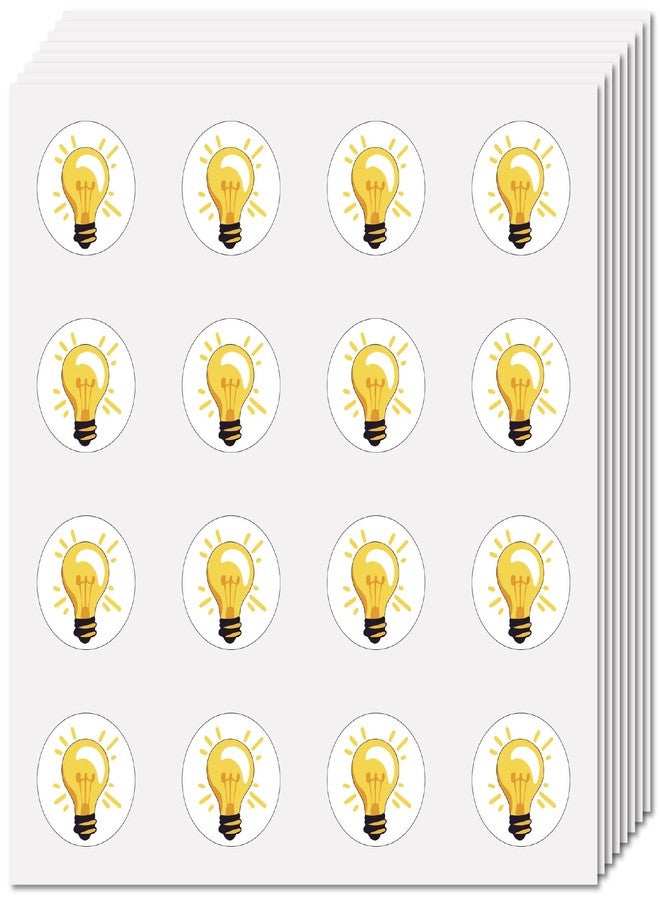 CREATCABIN 128Pcs Light Bulb Stickers Plastic Decal Self-Adhesive Waterproof Sticker Small Yellow Round Dot Bulk Cartoon Stickers for Art Craft Students Planner Classroom Water Bottle 2.5x2.5cm - Image 1
