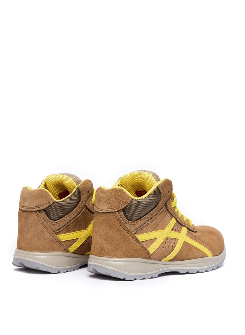 Gladiator 6038 Men’s Steel Toe High Ankle Suede Safety Boots, Camel/Yellow, AK S1P, Lace-Up - Image 5
