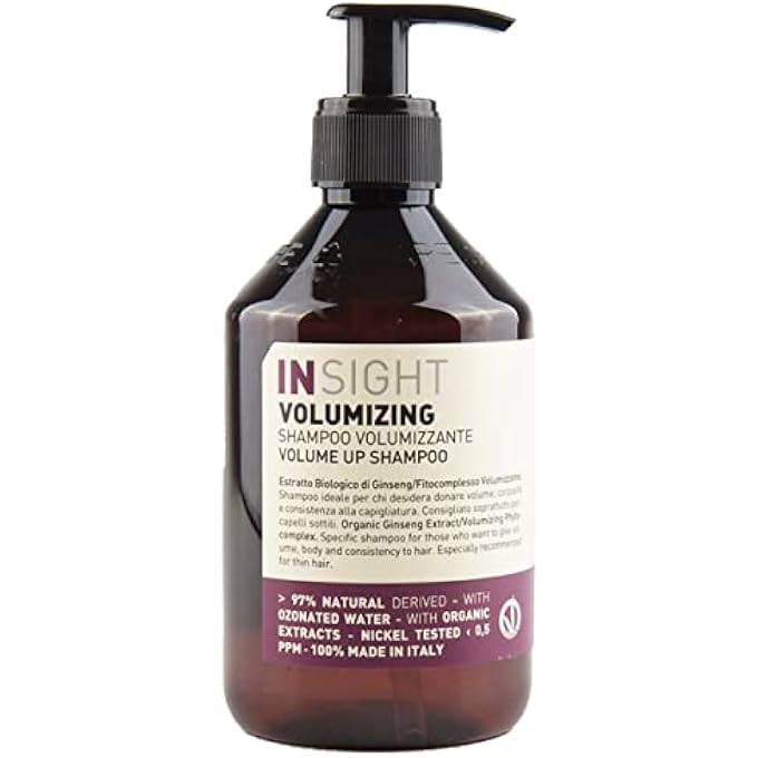 Insight Clean Beauty Volume Up Shampoo for Softer Hair Organic Ginseng Extract, Vegan, 13.5 fl oz