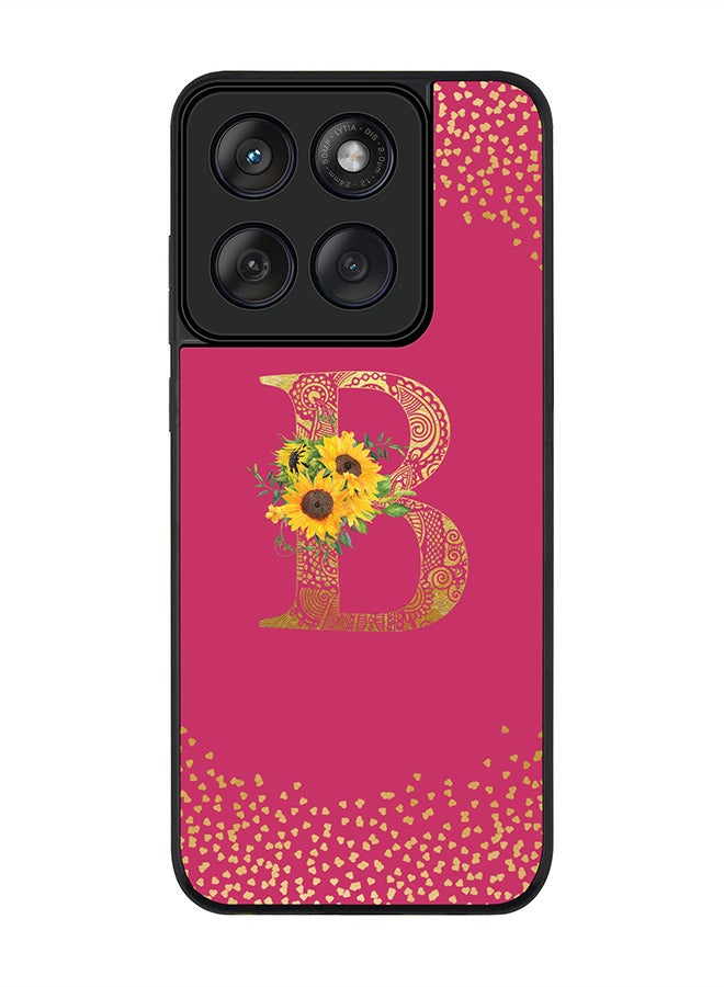 Stylizedd For Motorola MOTO Edge 60 Fusion/ Edge 60 Case,Slim fit Camera Protection, Shockproof Thin Phone cover  - Custom Floral Monogram - B ( Deep Pink ) - Image 1