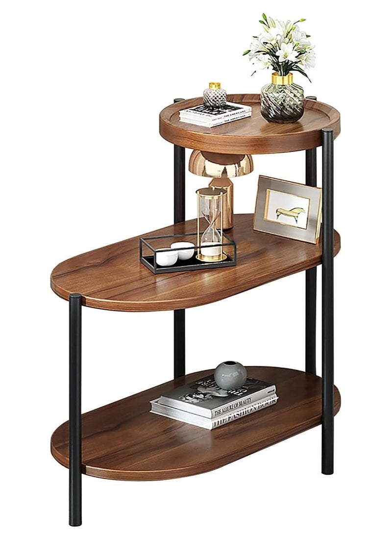 DubaiGallery 3-layers Side table for living room sofa side Nordic simplicity coffee table flower stand iron and wooden home Multifunction decorative shelf Storage rack - Image 2