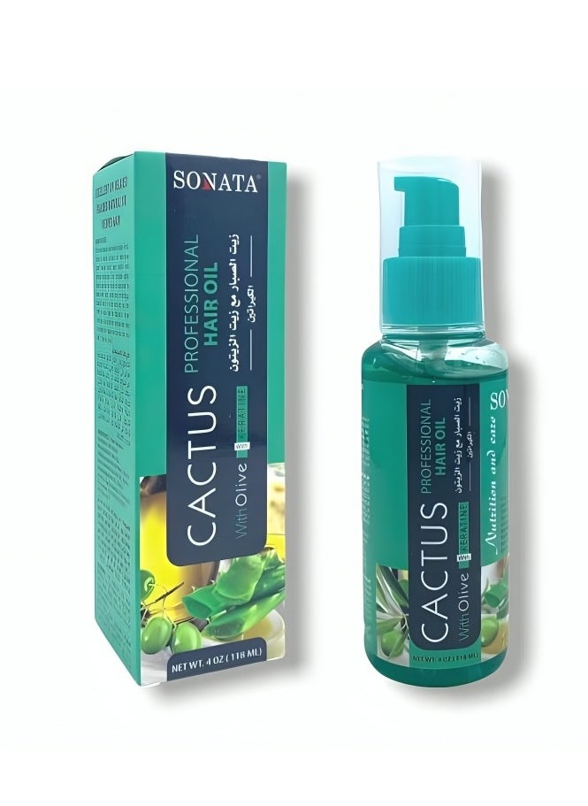 Sonata - Cactus Professional Hair Oil with Olive with Keratine 118 ml - Image 1