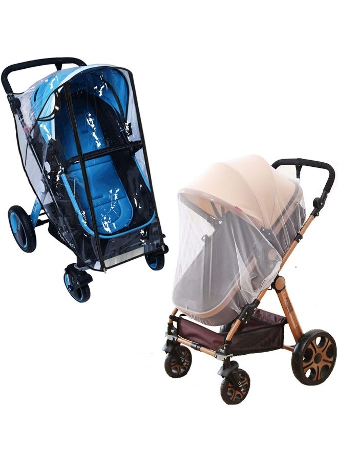 ancbace Stroller Rain Cover Baby Mosquito Net Universal Weather Shield Bug Net - Image 1
