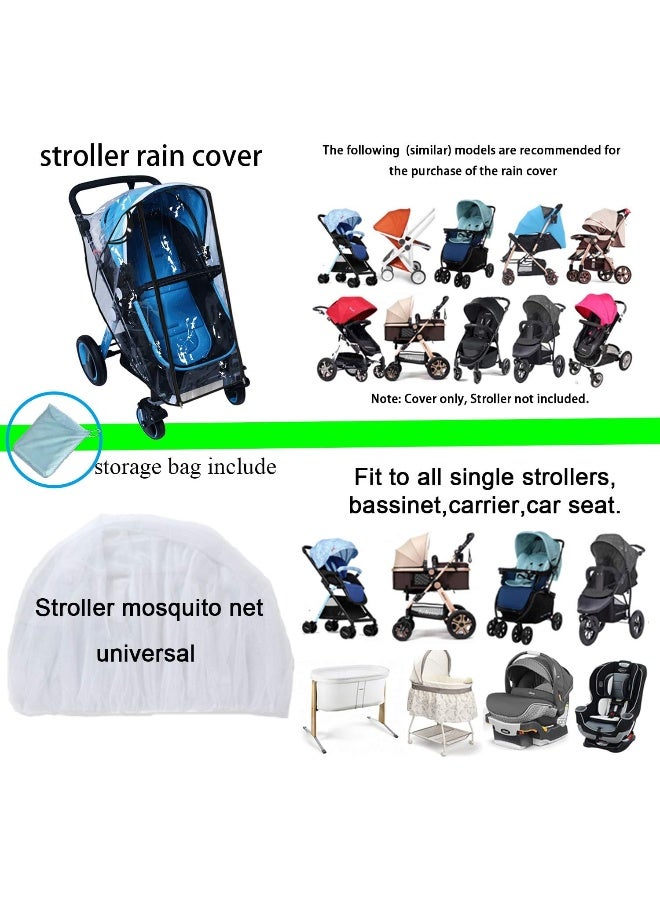 ancbace Stroller Rain Cover Baby Mosquito Net Universal Weather Shield Bug Net - Image 4