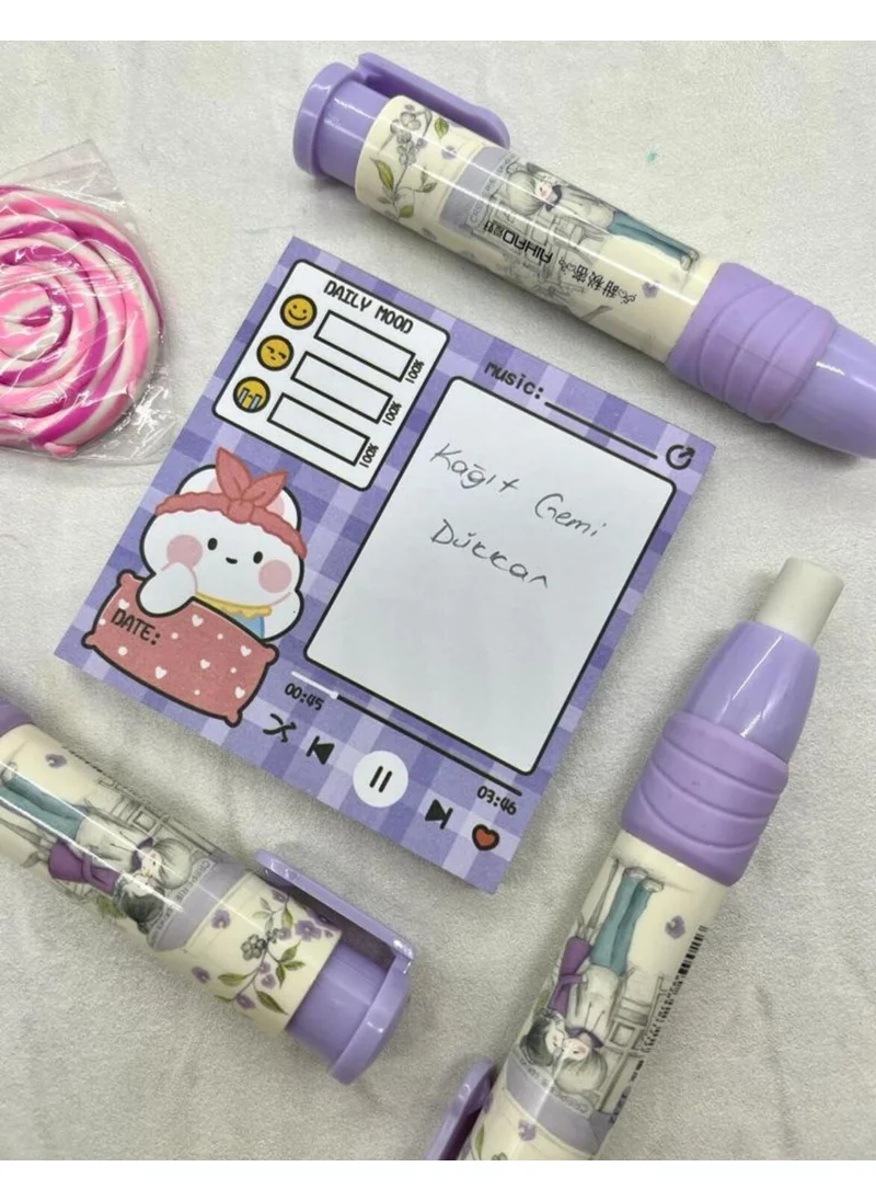 Kağıt Gemi Dükkan Paper Ship Shop Lovely Double Lilac Push Eraser