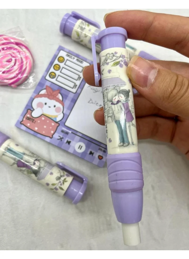 Kağıt Gemi Dükkan Paper Ship Shop Lovely Double Lilac Push Eraser