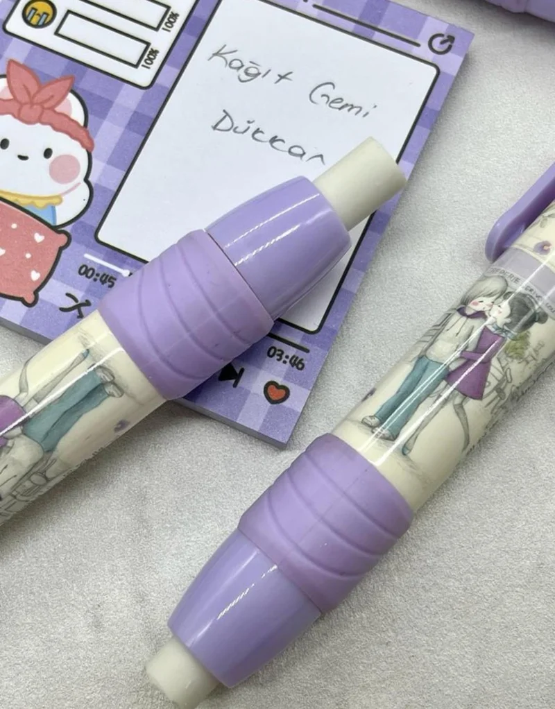 Kağıt Gemi Dükkan Paper Ship Shop Lovely Double Lilac Push Eraser