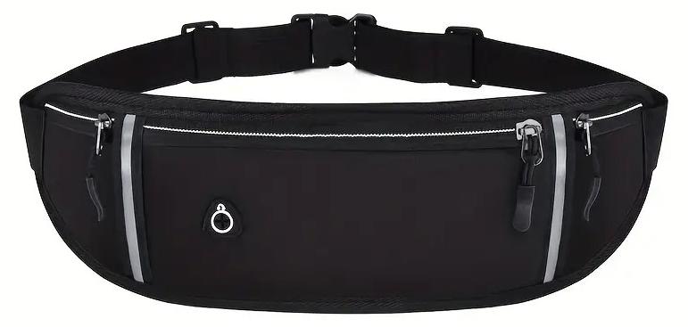 Goolsky حقيبة حزام رياضية، حقيبة خصر عاكسة للجري، حقيبة هاتف خفيفة الوزن غير مرئية مع فتحة لسماعات الأذن، حقيبة بام فاني - Image 1
