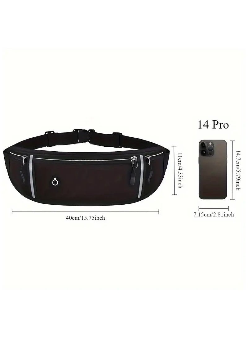 Goolsky Sports Belt Bag, Reflective Running Waist Bag, Lightweight Invisible Phone Purse with Earphone Hole Bum Bag Fanny Pack  - Image 5