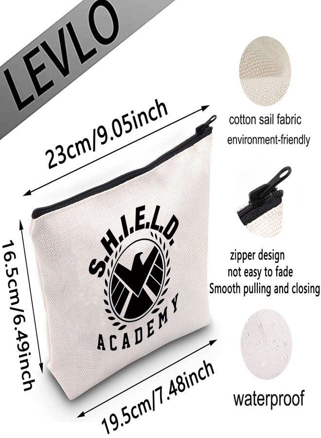 ليفلو حقيبة مكياج LEVLO Agent TV Show، هدية لمحبي مسلسل Shield Academy، حقيبة مكياج بسحاب وشعار Shield Academy للنساء (Shield Academy) - Image 3